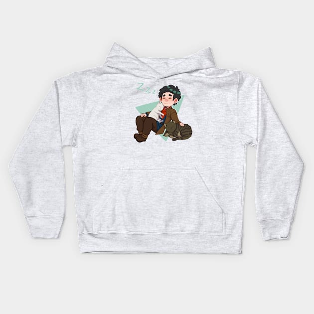 Merlin and Cats Kids Hoodie by staypee